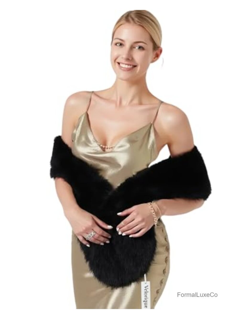 Women's Faux Fur Shawl Wrap Cold Winter Warm Stole Scarf
